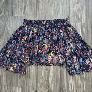 Free People Free Spirit Off The Shoulder Top Size Small Floral Bell Sleeve